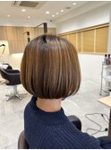 大人可愛い20代30代40代白髪染めショートスタイル