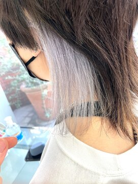 ルートエイチ 市川(Root H) グレージュカラーボブウルフ黒髪ココアベージュ【市川】