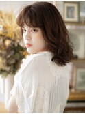 フレンチカジュアル前髪パーマふわミディa戸田公園20代30代40代
