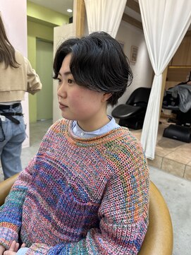 ロンドアジュール 横浜(Lond azur) ☆おしゃれにセンター分けワンカールぱー前髪ショートパーマ