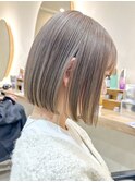 ショートボブハイトーンカラーミルクティーベージュダブルカラー