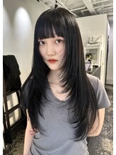 ココ 原宿(KOKO) ワイドバングロングレイヤーくびれヘア夏ハイライトカラー