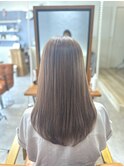 ナチュラルストレートxハイトーンカラー