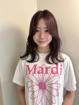 デン(den) ピンクラベンダーブラウン レイヤーカット