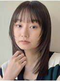 顔まわりレイヤー/イメチェン/美髪/外ハネボブ/ワイドバング