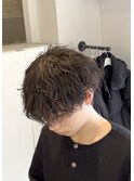 大分メンズツーブロック波巻きスパイラルパーマスタイル