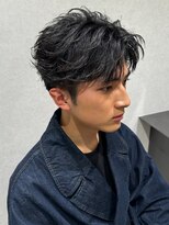 アンサー 渋谷(ANSWER)&nbsp;スッキリめセンターパートフェザーパーマ毛流れニュアンス