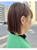 20代30代ミニボブココアブラウン小顔美肌ストレート丸み