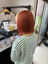 トリコ(ToricO) 切りっぱなしボブ オレンジカラー デザインカラー