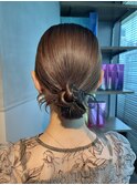 【タイトカチモリ】結婚式銀座お団子タイトヘアセットアレンジ