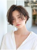 艶ブラウンの大人ショートボブ（兵庫県 川西市）