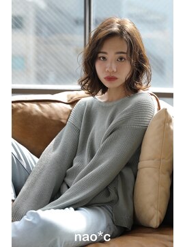 ナオシ トレス 富雄店(nao*c tres) 【奈良/富雄nao*c】大人かわいい小顔☆ナチュラルミディアムボブ