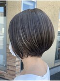 大人ショートボブ☆グレイヘア(白髪)をお洒落にスタイルチェンジ