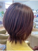 【ES 佐藤】 Spring Style #12 前下がりウルフ暖色系ブロッサム