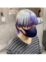 インク 渋谷(INK.)&nbsp;シルバー×ラベンダーインナーカラーウルフカット