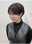 20代30代40代前下がり耳掛けショートボブ丸みショート◎