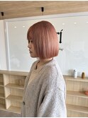 Bob × ピンクベージュ