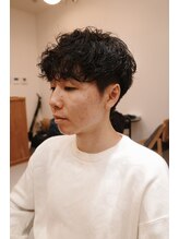 -BROWN-マッシュパーマ[大阪駅/梅田メンズ/スパイラルパーマ/ツイストパーマ/福島/シャドウパーマ