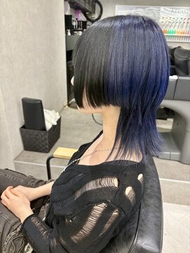 ゼスト 八王子店(ZEST) ネイビーブルー×ブラック/ウルフヘア 美由紀#八王子