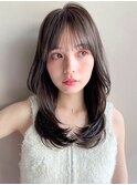 20代30代40代◎セミディモテ髪うる艶髪斜めバング外ハネボブ