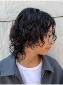 フェザーパーマサーフカール刈り上げセンターパート