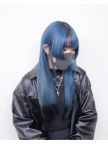 エルレ(Elure)&nbsp;ロング#レイヤーカット#ブリーチ#ブルー#ダブルカラー#浜松#浜北