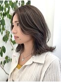 大人上品コントラストハイライト極細ハイライトレイヤーカット