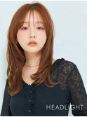 韓国ミルクブラウン顔周り小顔ウルフレイヤー魅せくびれ