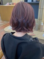 パークレーン アイス イヴェン(park lane ICI yeven) ブリーチなし切りっぱなしボブミディアムレイヤーボブ秋カラー