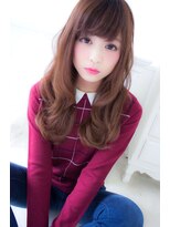 アンジュ ヘアー(Ange hair)&nbsp;アンジュヘアー　大人かわいい　流し前髪のふわミディ