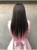シールエクステ×ピンクカラー