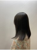 ミディアムボブ艶髪透明感黒髪レディース髪質改善