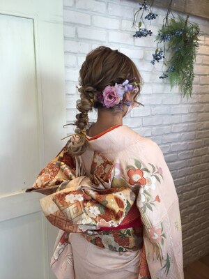 ≪大切な日をトータルプロデュース☆≫カジュアルヘアアレンジ～着付けまでOK！崩れにくいプロ仕上げ◎