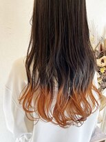 イソラヘアアトリエ(Isola hair atelier) 【Isola】オレンジグラデーション×ゆるふわセミロング