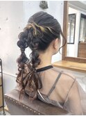 【ヘアセット】ポニーテール編み込みアレンジ♪