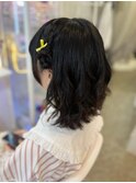 推し活ライブ量産型 ひつじヘア 編み込みハーフツイン×紐リボン
