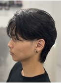 ニュアンスパーマセンターパートワンカールパーマ韓国パーマ