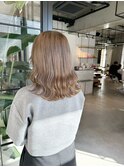 ミルクティーベージュラベンダーピンクダブルカラーブリーチ