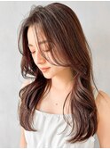 ワイドバングセミディうるツヤシースルーバング外ハネボブ