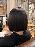 大人ショートボブ/縮毛矯正/ワンランク上の艶/透明感カラー