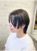 ブルーのインナーカラー♪ブリーチ＆オールフレームカラー
