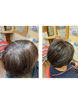 繰り返しの白髪染めで髪が細くなってきた…ハリ・コシが無くなってきた…そんなお悩みの大人女性の方に。