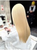 くびれヘアアプリコットオレンジハイライトカラーブルーカラー