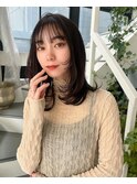 美髪レイヤーカット/顔まわりレイヤー/くびれミディアムレイヤー