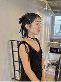結婚式お呼ばれボブアレンジ◎抜け感ハーフアップアレンジ