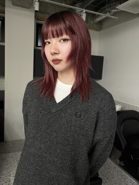 ボルドーカラー/ダブルカラー/レイヤーカット