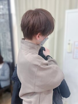 ハピネス 王寺店(Happiness) ラウンドマッシュ フェイスレイヤー シャギーカットモカブラウン