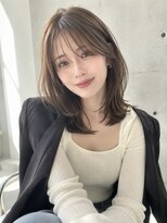 ノア 三宮店(NOA)&nbsp;【NOA】韓国風小顔レイヤー×くびれミディ透明感ブラウン