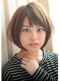 大人可愛いナチュラル前下がりショートボブ◎