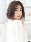 インナーカラー透け感くせ毛風前下がりボブa上尾20代30代40代
